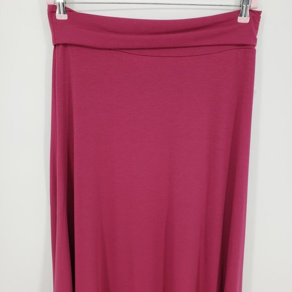 Lularoe Jersey Knit Maxi Skirt M A Line Raspberry Pink Red - Picture 4 of 9